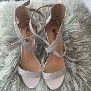 Elegant Silver Strappy Heels